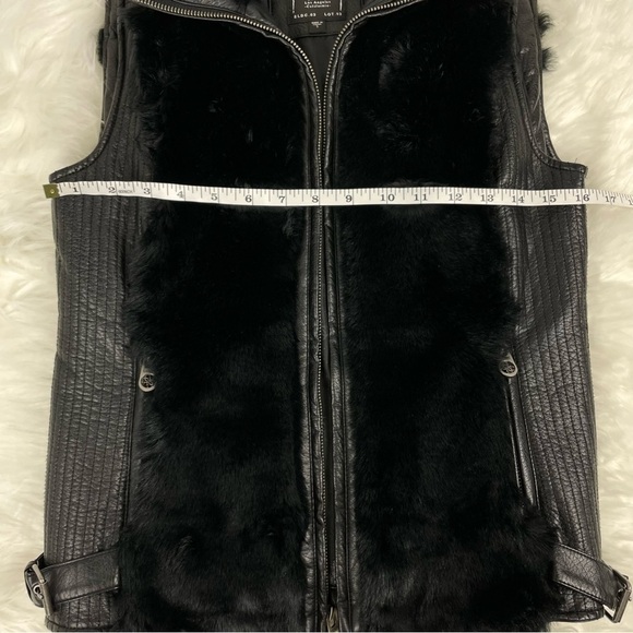 Guess Vest Faux Fur and Leather Zip Front, Size Small - Picture 9 of 10